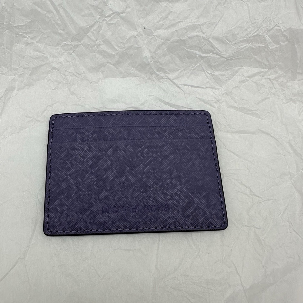 Michael Kors Leather Credit Card And ID Holder Lavender Purple 4"x3"